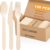 EZYLINKER 150 Count Disposable Wooden Cutlery Set