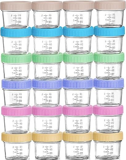WILLDAN 24-Pack Glass Baby Food Storage Containers