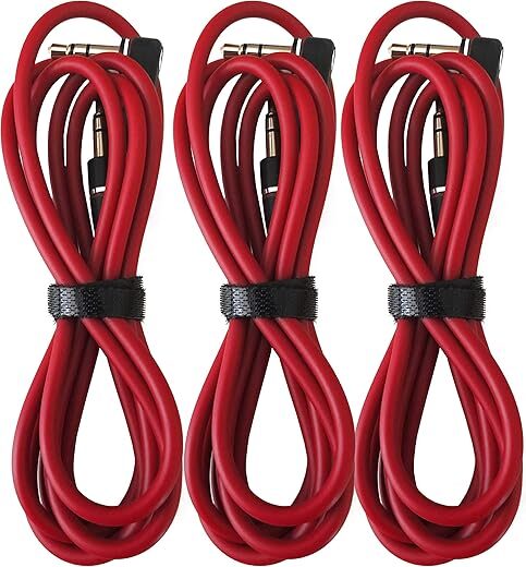 MXX 3.5mm AUX Cable Cord For Headphones (Red)