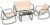 YITAHOME 4 Piece Patio Furniture Set, Loveseat And Glass Table