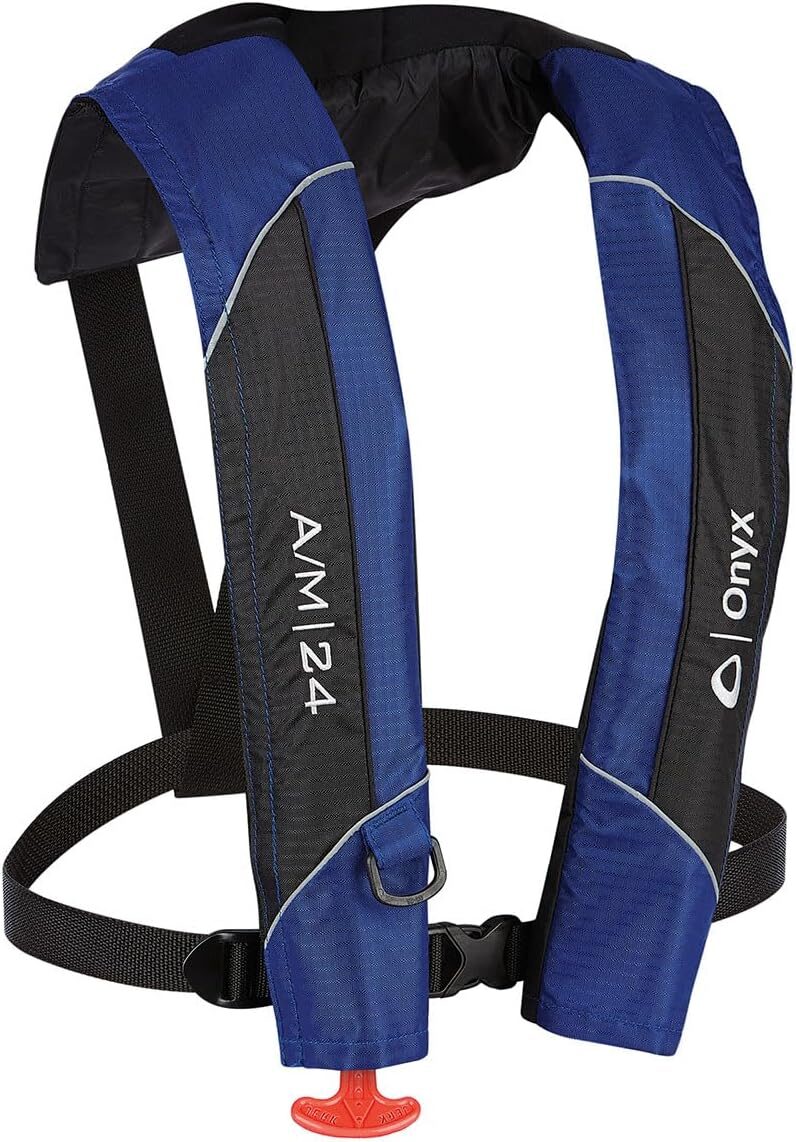 Onyx Automatic/Manual Inflatable Life Jacket, Blue