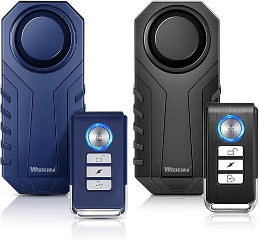 wsdcam Bike Alarm 2 Pack 113dB Wireless Anti-Theft System