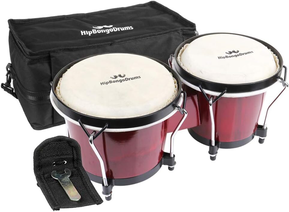 Comfecto Bongo Drum Set, 6 and 7 Inch Tunable