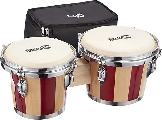 RockJam Bongo Drum Set With Padded Bag