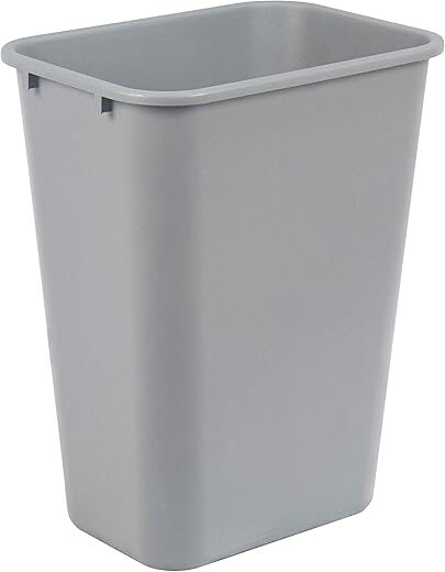 Amazon Basics Commercial Office Wastebasket, 10 Gallons, Grey