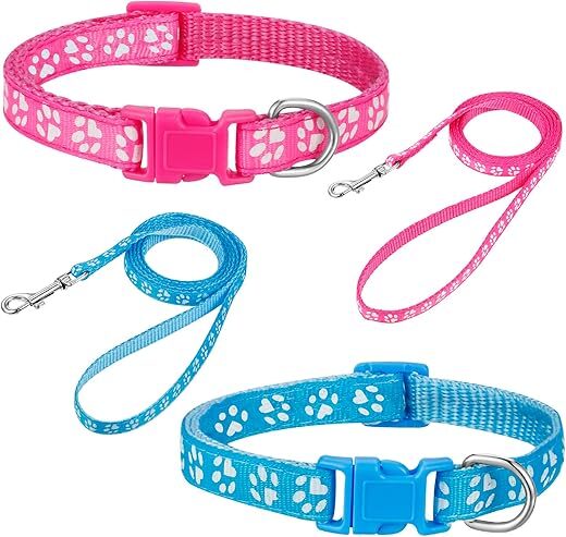BOUMUSOE Dog Collar And Leash Set, Adjustable