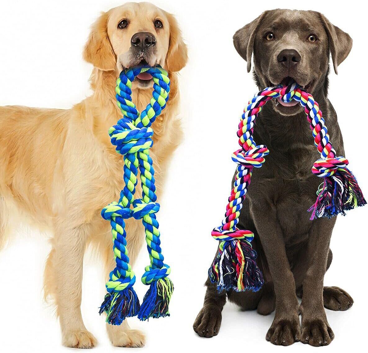 Feeko Dog Rope Toys For Aggressive Chewers, 2 Pack
