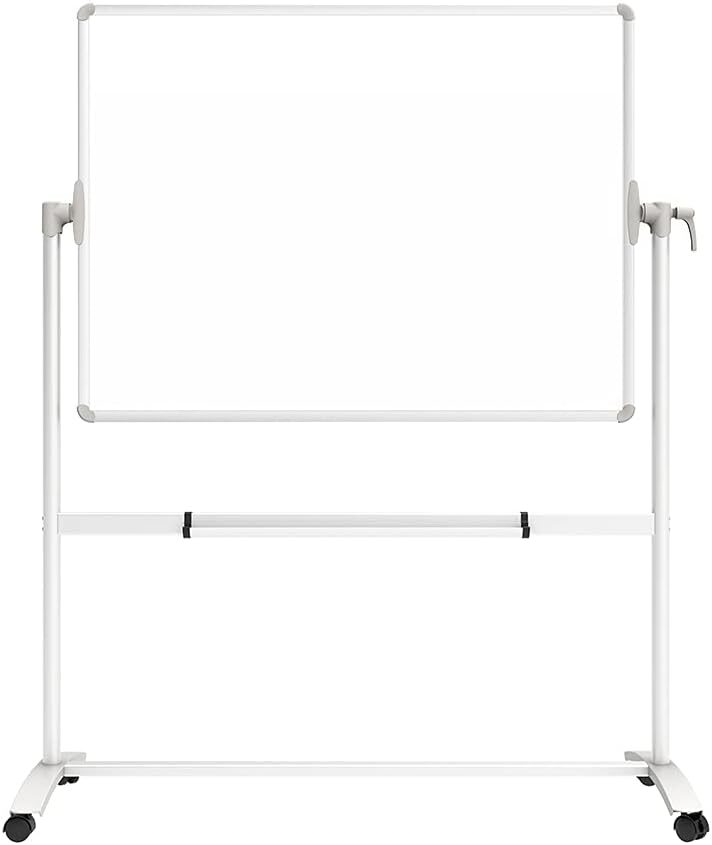 VIZ-PRO Double-Sided Magnetic Mobile Whiteboard, 48×36