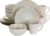 Elama Embossed Scalloped Stoneware Dinnerware Set, 16 Piece