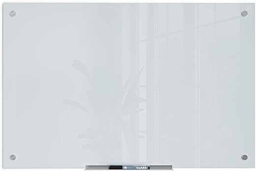 U Brands Glass Dry Erase Board, 35″x23″, Frameless