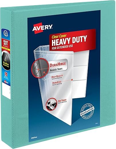 AVERY Heavy-Duty 3 Ring Binder, Mint (79271)