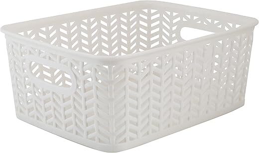 Simplify Herringbone Bin Storage Tote Organizer