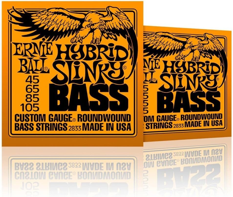 Ernie Ball Hybrid Slinky Round Wound Bass Strings 2 Pack