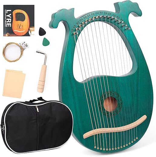 LOMUTY Lyre Harp 16 Metal String Instrument