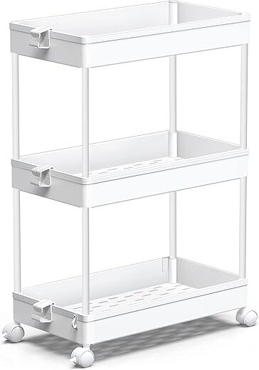 SPACEKEEPER Rolling 3-Tier Bathroom and Laundry Cart
