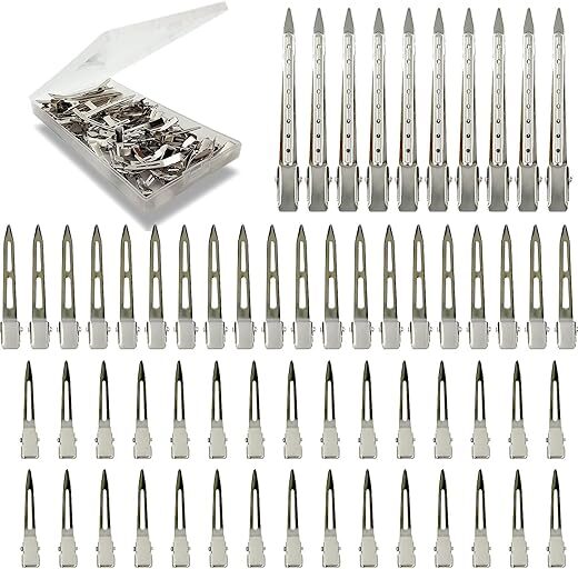 HiJeaton Silver Metal Duck Billed Hair Clips
