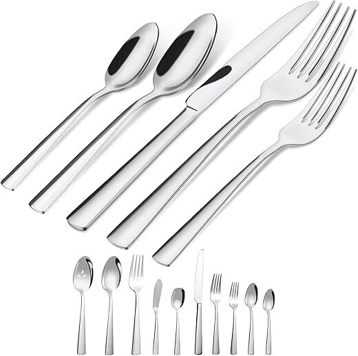 Brightown Silverware Set, 45-Piece Stainless Steel
