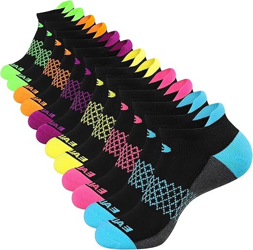eallco Women’s Athletic Cushioned Ankle Socks