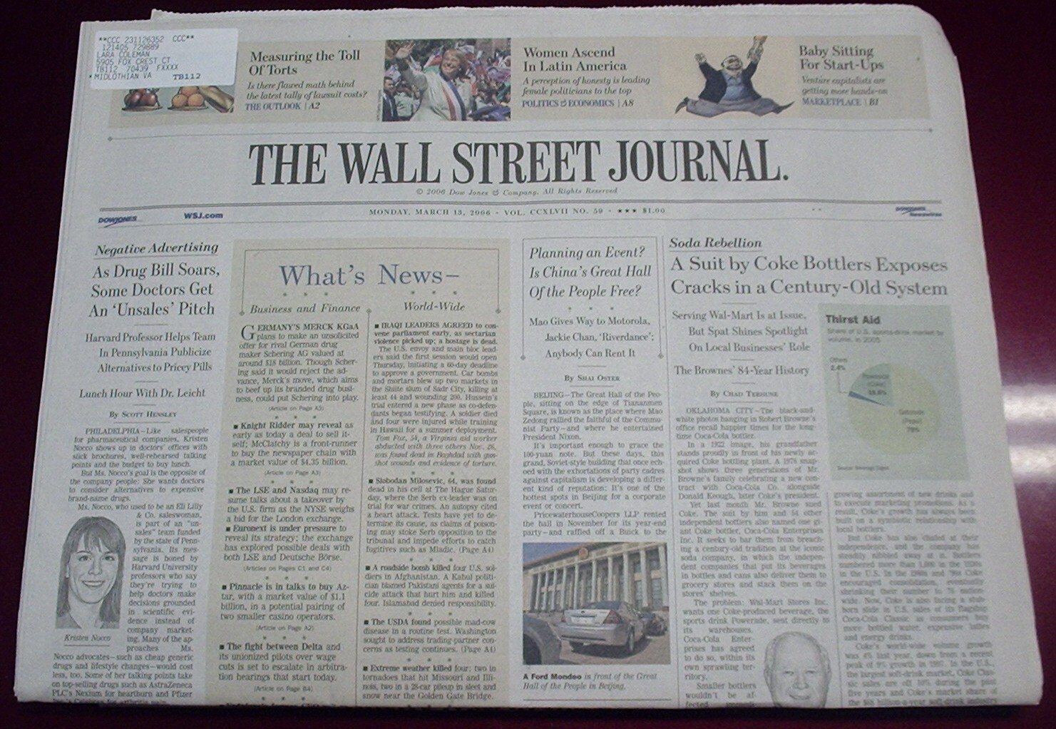 WSJ, The Wall Street Journal by Author’s Name